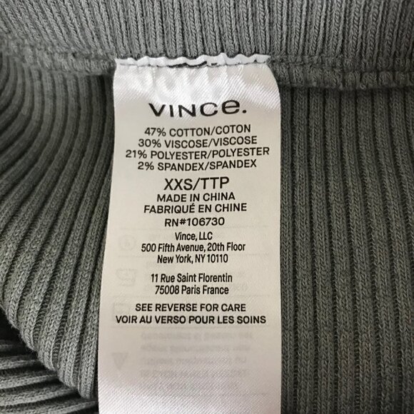 Vince Grey High Waisted Ribbed Flare Pants Size XXS - Picture 7 of 7